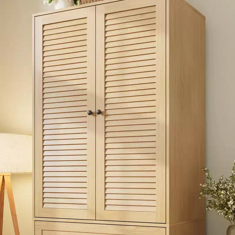COZONY kledingkast met 3 laden en 2 deuren, moderne houten kast voor de slaapkamer, stevige witte kledingkast