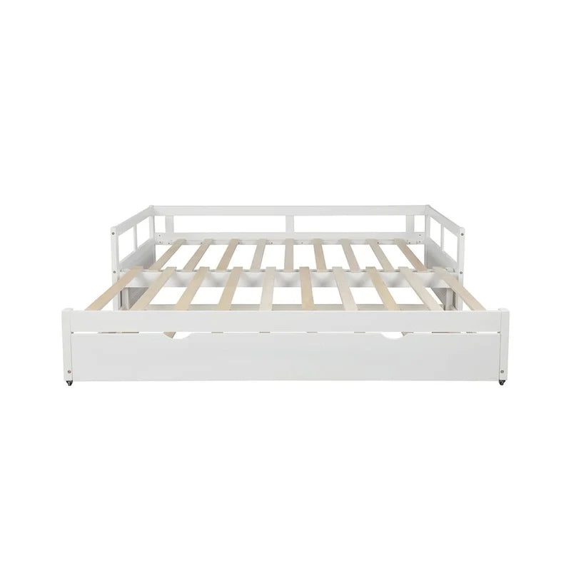 Ausziehbares Tagesbett mit Ausziehbett, Holztagesbett mit Ausziehbett
