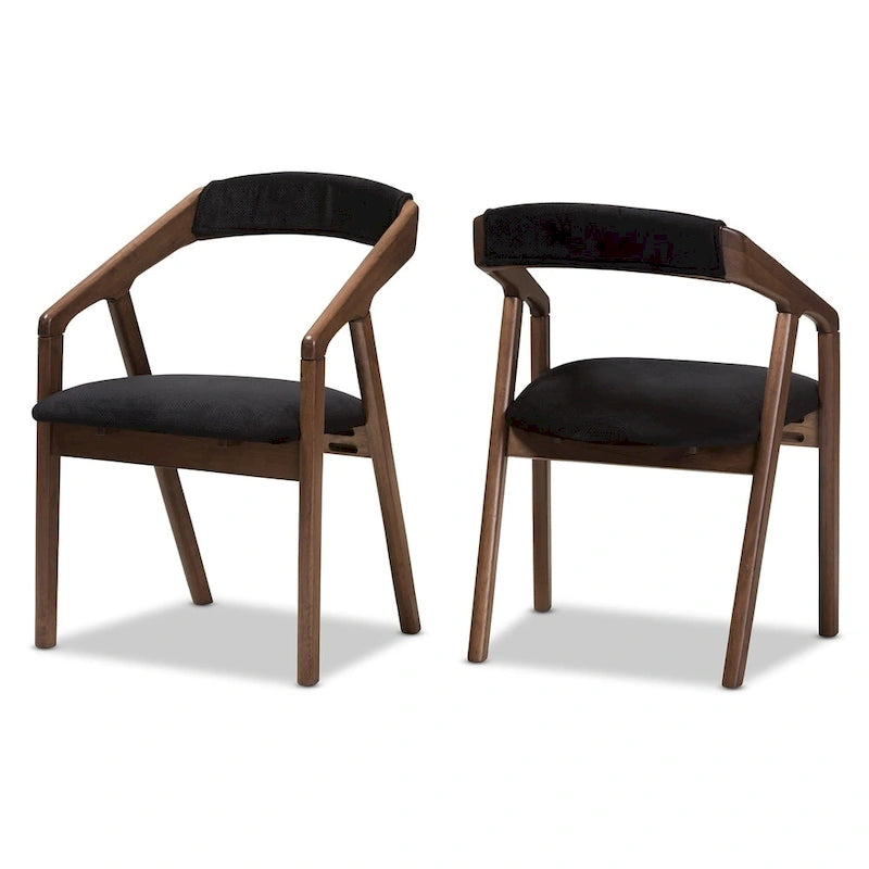 5-teiliges Esszimmer-Set mit grauem Stoffbezug im Mid-Century-Stil von Baxton Studio