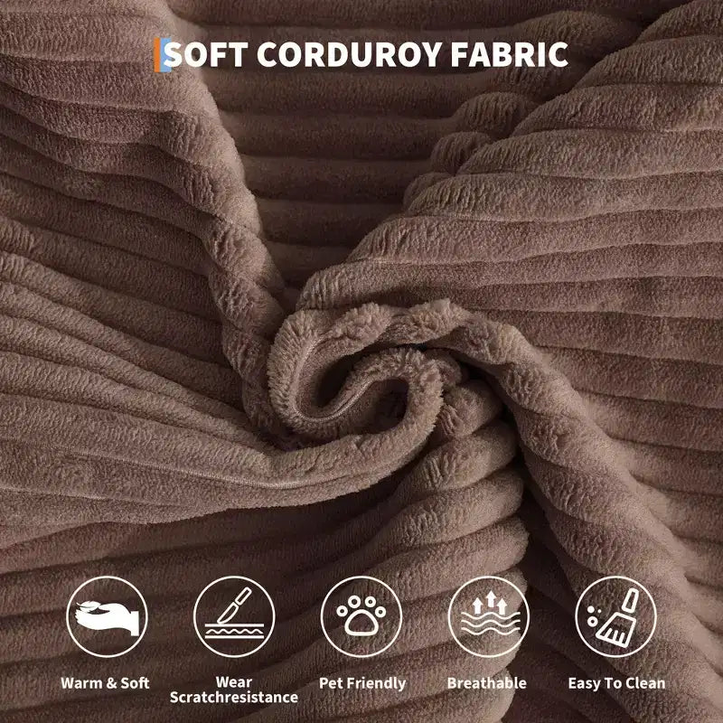 Modernes 79-Futon-Schlafsofa aus Cord für kleine Räume, 5-in-1-Couch mit abnehmbaren Armlehnen und Kissen