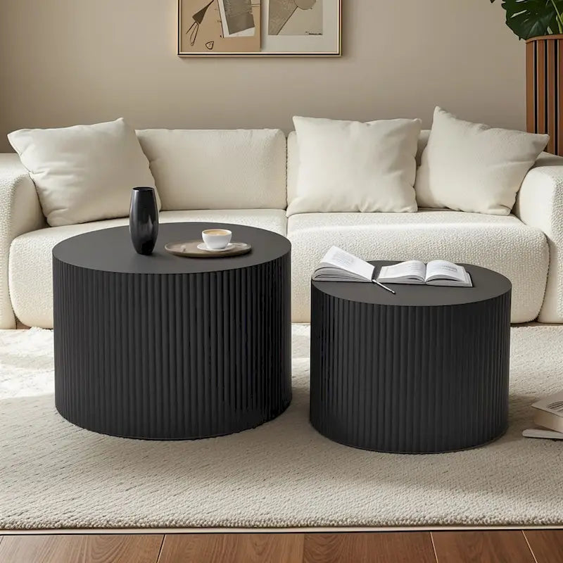 Couchtisch-Set mit geschwungenem Streifenmuster