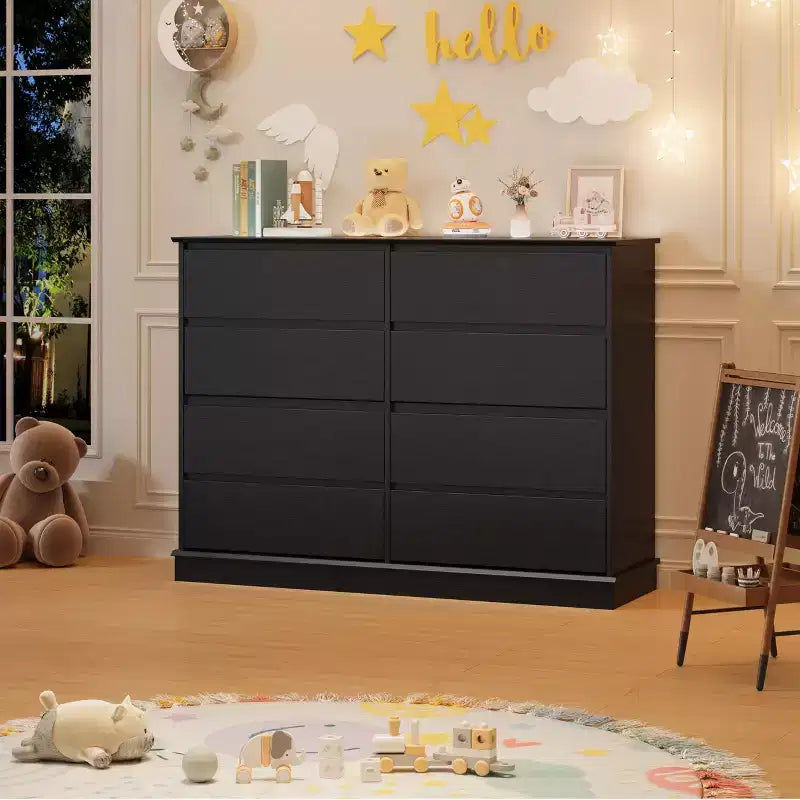 Moderne ladekast voor de slaapkamer met 8 lades, houten opbergmeubel voor de kledingkast, brede ladekast