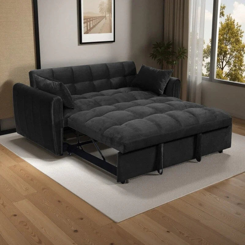 Divano letto convertibile in velluto 3 in 1 da 64.96, con schienale regolabile, tasca portaoggetti e portata massima di 500lb