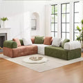 110.23 in. W modulares 4-Sitzer-Chenillesofa im Colorblock-Design mit geschwungenen Armlehnen