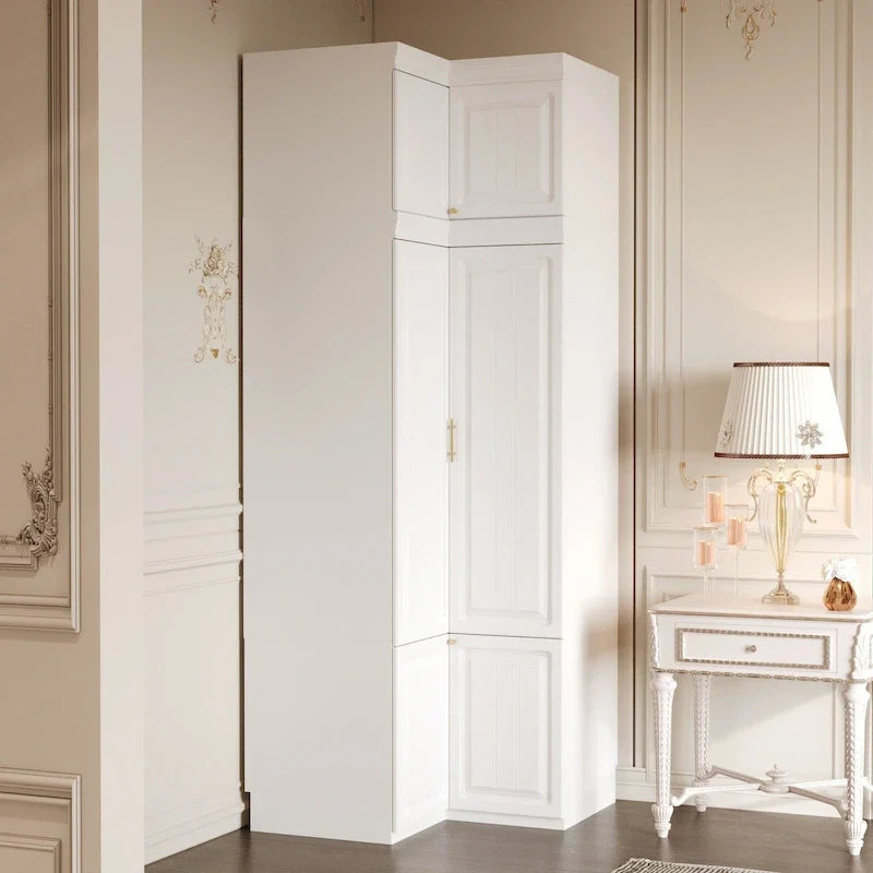 93.9H/74.2H Kleiderschrank, Garderobenschrank mit Kleiderstange, Schubladen und Stauraum