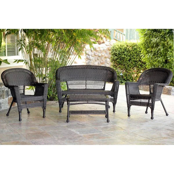 4-teiliges Gesprächsset aus Rattan für die Terrasse