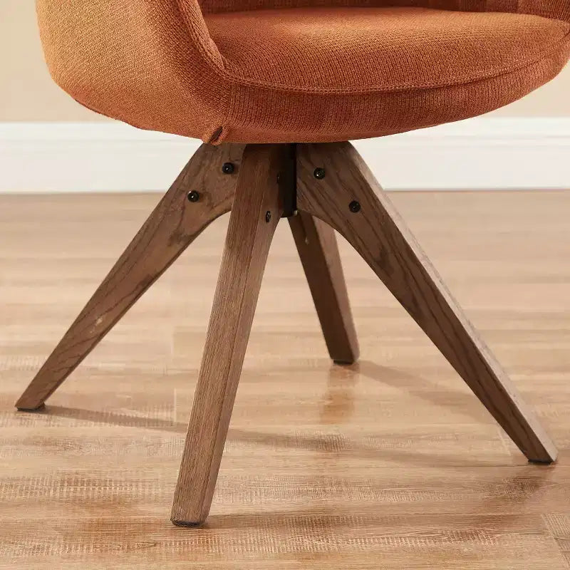 Art Leon comfortabele draaibare fauteuil van stof met poten van massief eikenhout