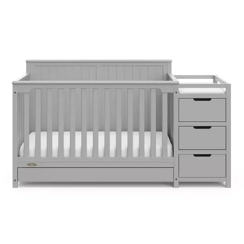 Lit de bébé convertible 5 en 1 avec table à langer et tiroir