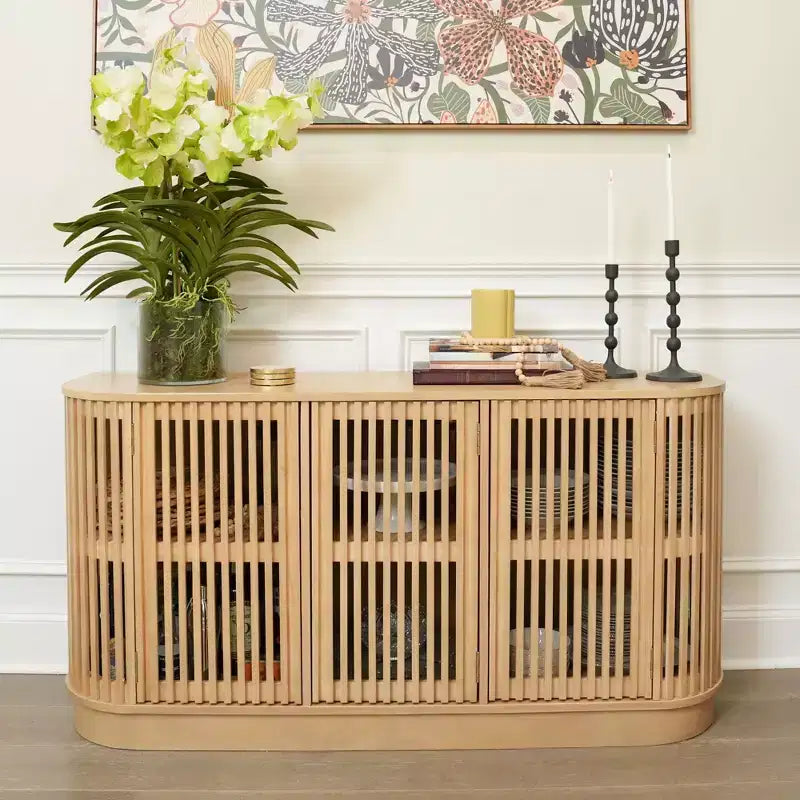 Plank+Beam Contour dressoir van massief hout met 3 deuren, tv-meubel van 59 voor de woonkamer