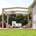 Pergola's voor buiten van 11x13 met verstelbaar lamellendak, verstevigd aluminium frame, tuinhuisje voor terras, patio, achtertuin en tuin