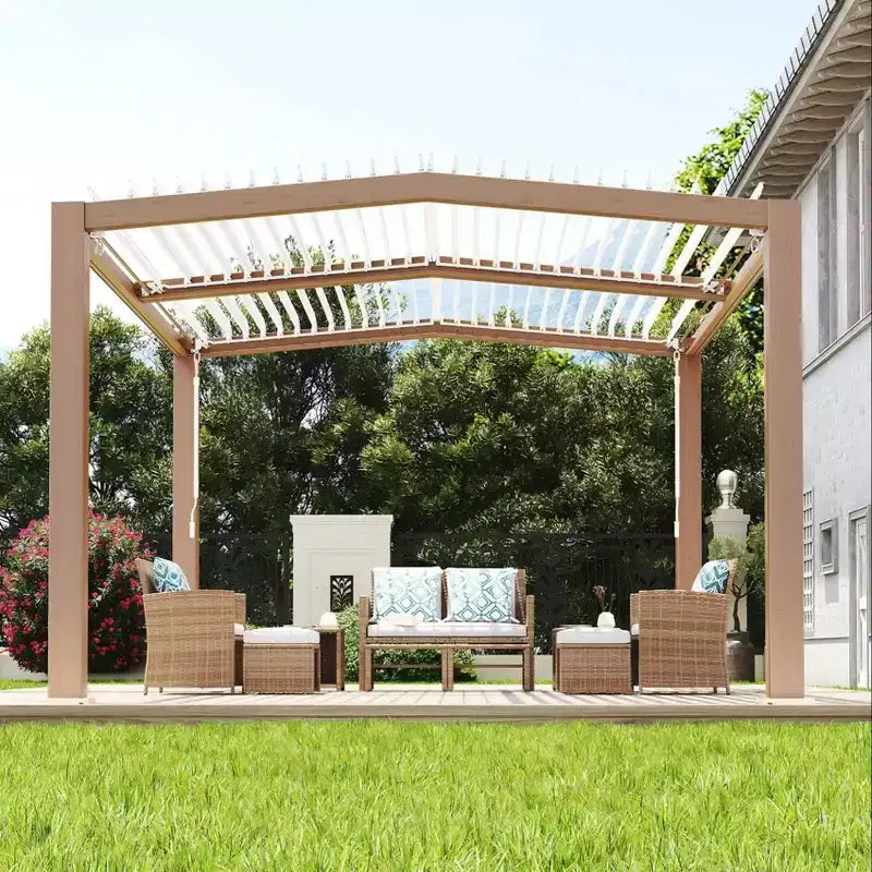 Pergole da esterno 11x13 con tetto a lamelle regolabili, struttura rinforzata in alluminio, gazebo da esterno per terrazza, patio, cortile e giardino
