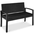 Best Choice Products Outdoor-Gartenbank aus Korbgeflecht für 2 Personen, Garten- und Terrassenmöbel mit einer Tragkraft von 700lb, Kissen
