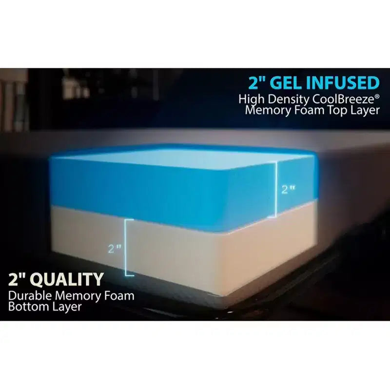 DynastyMattress CoolBreeze-matras van traagschuim, 4 inch, voor slaapbanken en slaapbanken met uitklapbaar frame, full-size, bank niet inbegrepen - gemaakt in de VS
