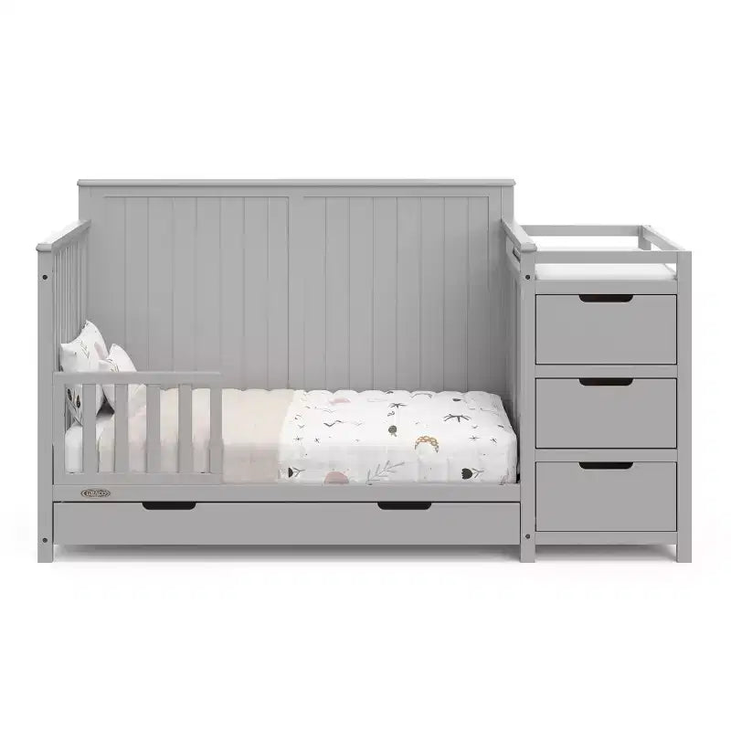 Lit de bébé convertible 5 en 1 avec table à langer et tiroir