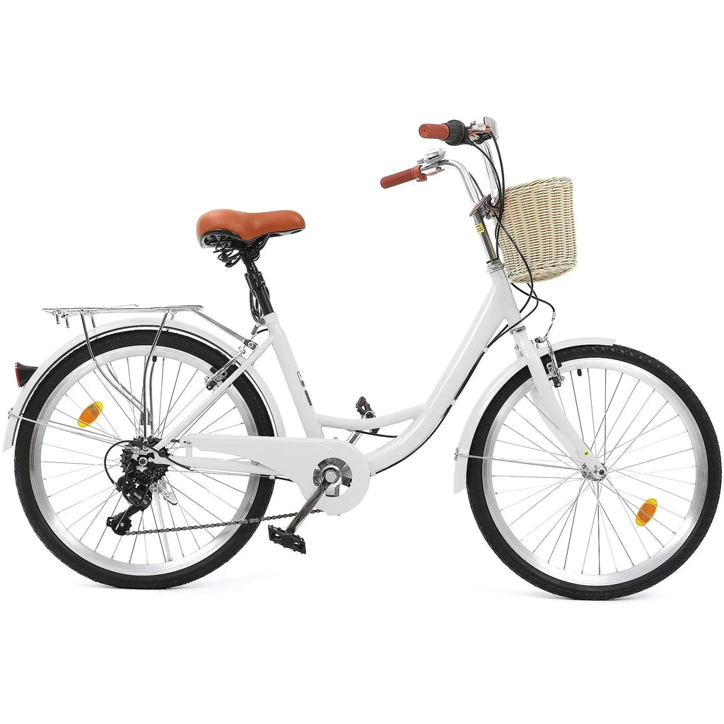 Vélo de ville Moasis24/ 26 à 7 vitesses, cadre ouvert réglable, vélo de déplacement