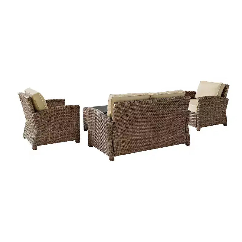 4-teiliges Outdoor-Lounge-Set aus Rattan - Crosley