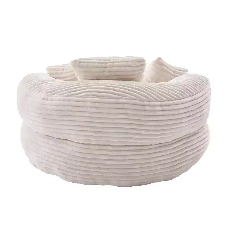 Sitzsacksofa für Erwachsene und Kinder, übergroßer Cord-Sitzsack mit 3 Kissen und Armlehnen für Wohnzimmer und Schlafzimmer - ModernLuxe