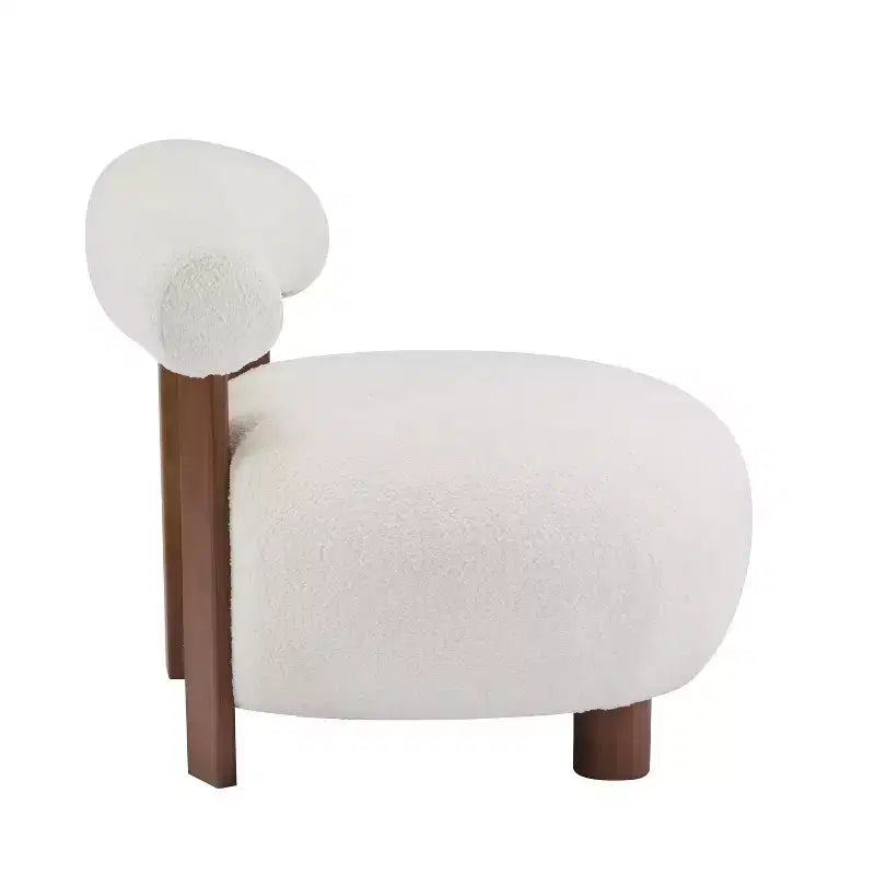Poltrona d'accento Christopher Knight Home Gareth in legno moderno con rivestimento bouclé