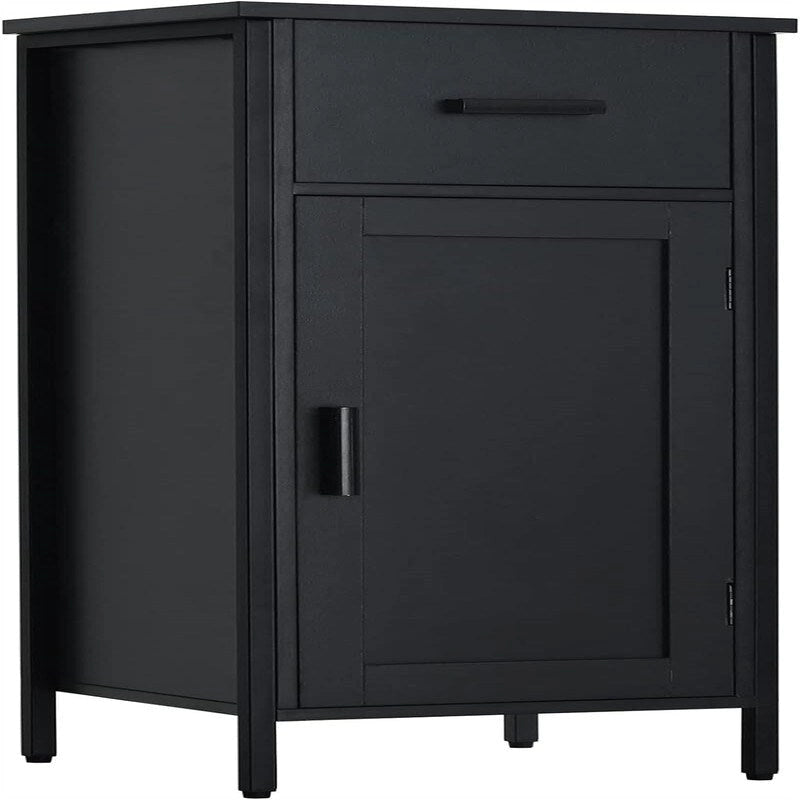 Meuble de rangement étroit à poser au sol, avec 1 porte et 1 tiroir - 11.8D x 13.8W x 31.5H