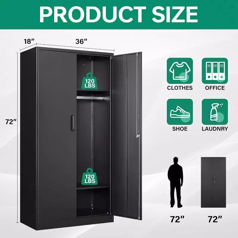 Armoire vestiaire métallique robuste BALHAM TRADE avec serrure et rangement sécurisé pour la maison, la salle de sport, l’école et le bureau