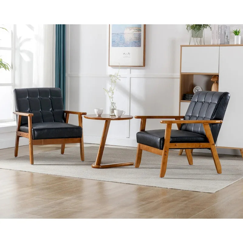 Set van 2 accentstoelen met bijzettafel, fauteuils voor woonkamer, slaapkamer of kantoor - 30.71H*25.39W *27.95D