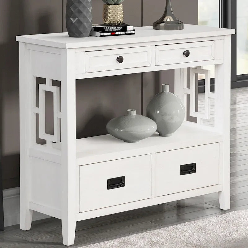 Consoletafel met 4 lades en opbergplank