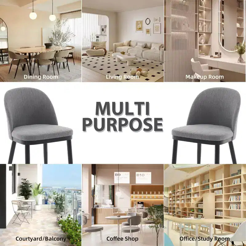 Esszimmerstuhl-Set, 4/6 Stück, gepolsterte Küchen- und Esszimmerstühle aus Leinenstoff im Landhausstil mit verstellbaren Füßen für Esszimmer und Wohnzimmer
