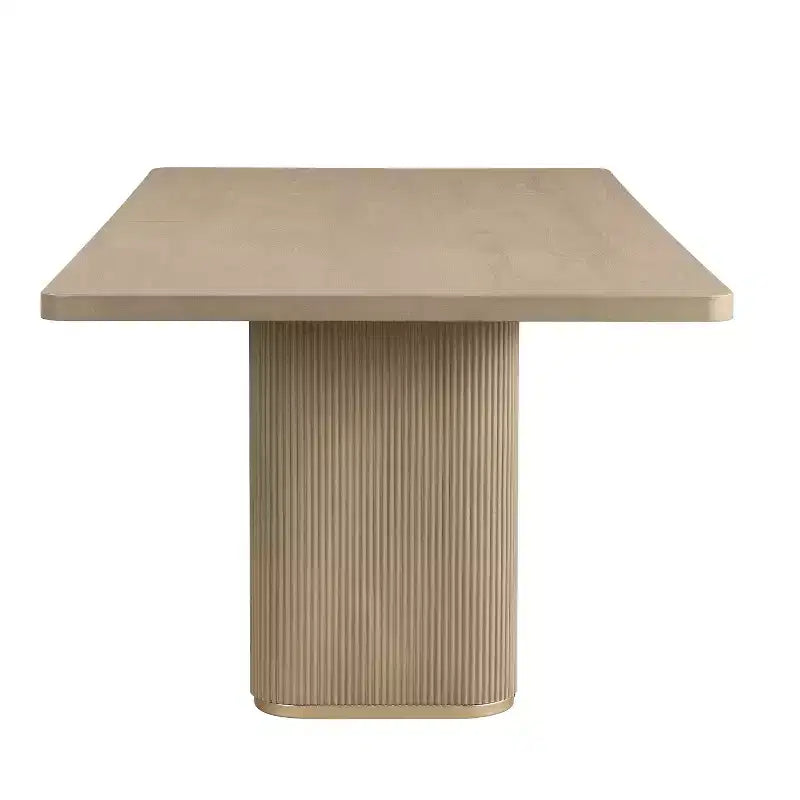Ensemble de salle à manger moderne Yutthana de 7 pièces en bois et métal avec chaises rembourrées