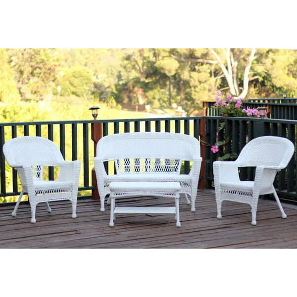4-teiliges Gesprächsset aus Rattan für die Terrasse