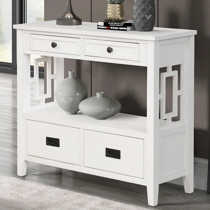 Consoletafel met 4 lades en opbergplank