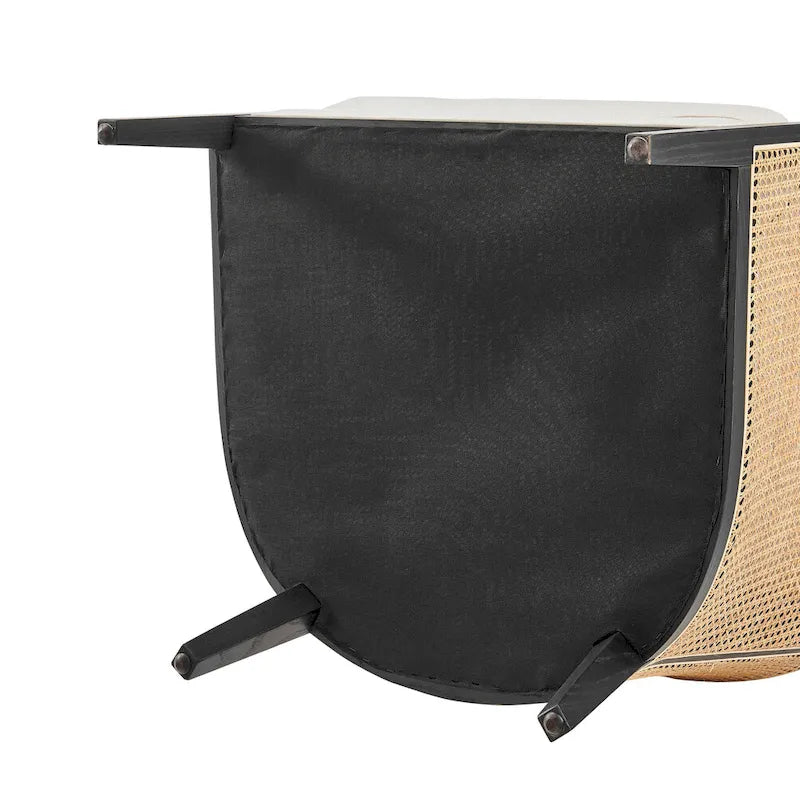 Tillman linnen fauteuil met rotan