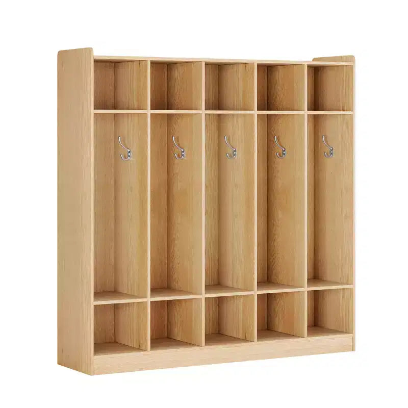 Vestiaire scolaire à 5 sections avec 10 casiers, meuble de rangement avec 10 crochets pour la maison, l’école, la crèche et la maternelle