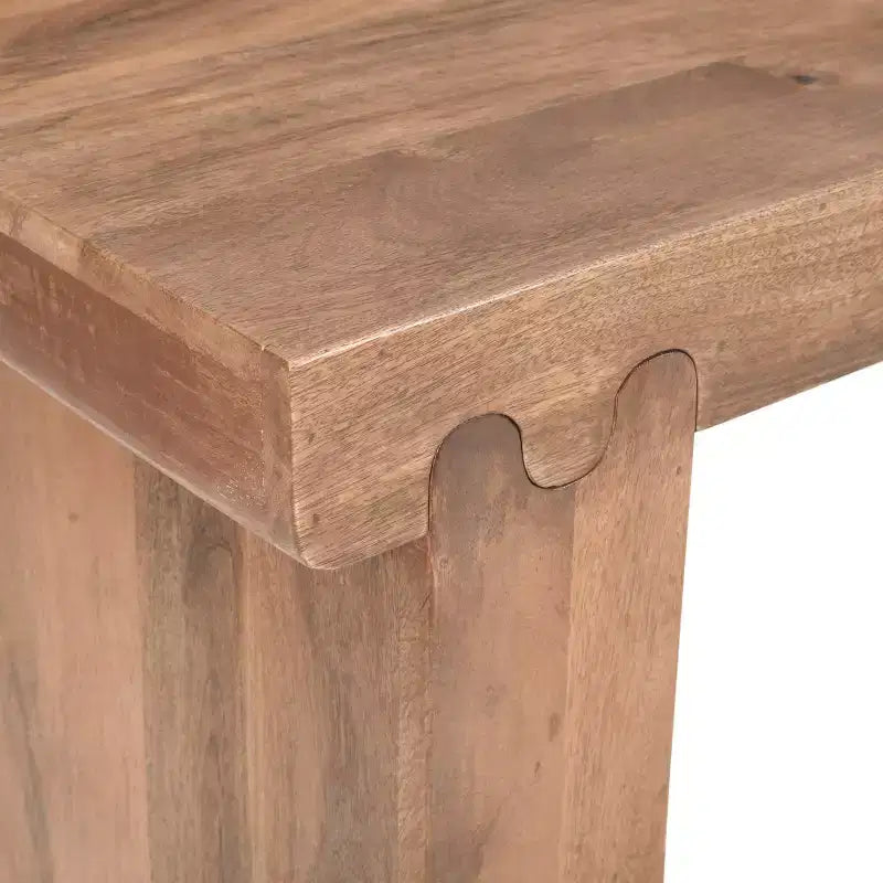 Consolle e tavolino da ingresso Whisen in legno di mango, stile rustico minimalista, con piano spesso