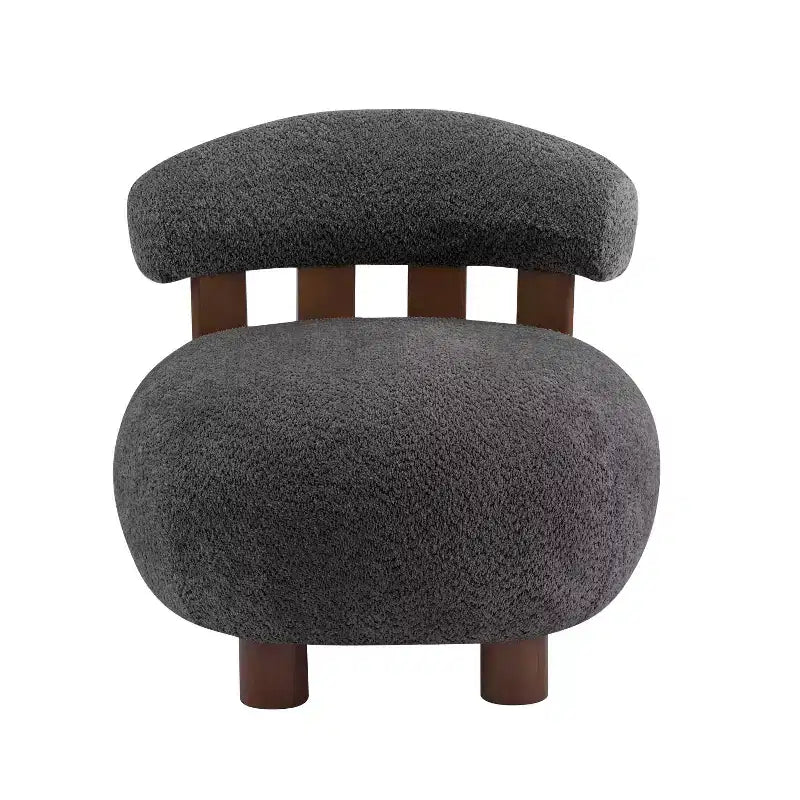 Christopher Knight Home Gareth Moderner Akzent-Slipperstuhl aus Holz mit Bouclé-Polsterung