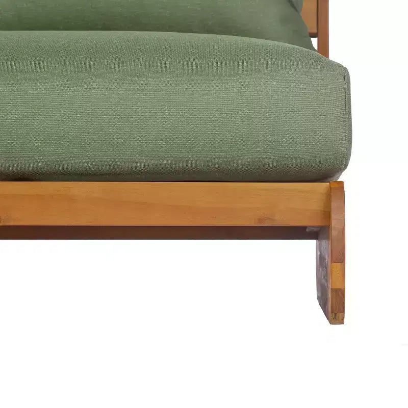 Christopher Knight Home Tavriel moderne Sitzgruppe im Mid-Century-Stil für die Terrasse aus Akazienholz mit 5 Sitzplätzen und dicken Kissen, Tisch nicht enthalten