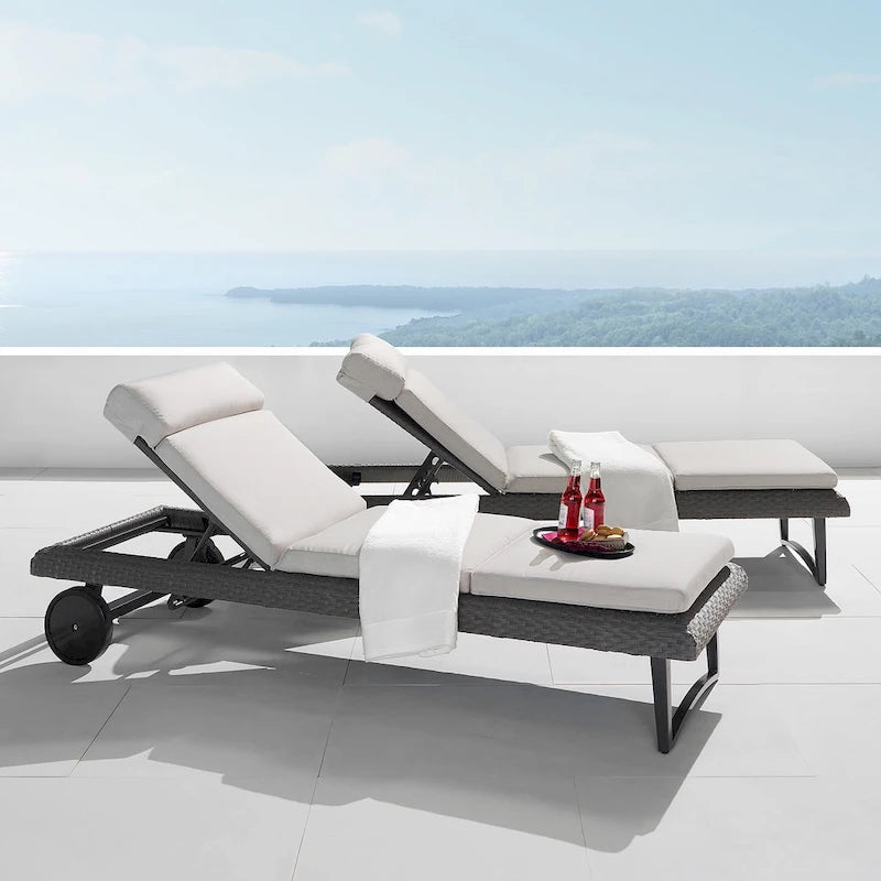 Set da 2 chaise longue da esterno Vistano Sunbrella per patio - grigio