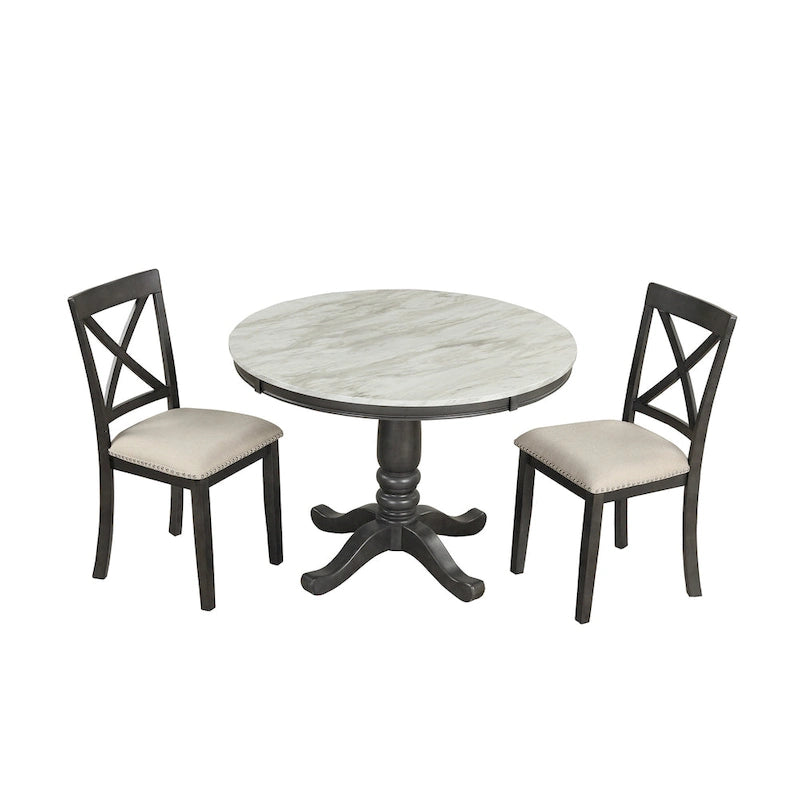 Eetkamertafel met stoelen, set van 5 stuks voor 4 personen