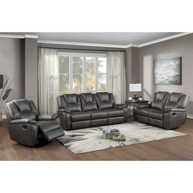 Steve Silver Kameryn handmatig verstelbare loveseat van imitatieleer