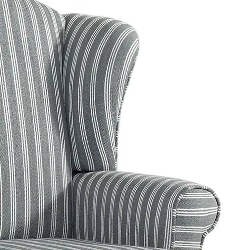 Set di 2 poltrone tradizionali con schienale ad ali, imbottite