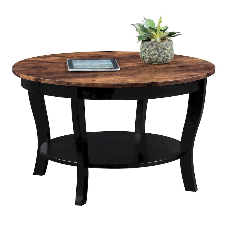 Tavolino rotondo Convenience Concepts American Heritage con ripiano