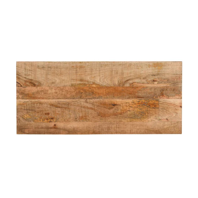 Mobile consolle in legno di mango artigianale in stile rustico, con 2 cassetti e 2 ante, largo 39 pollici, marrone rustico