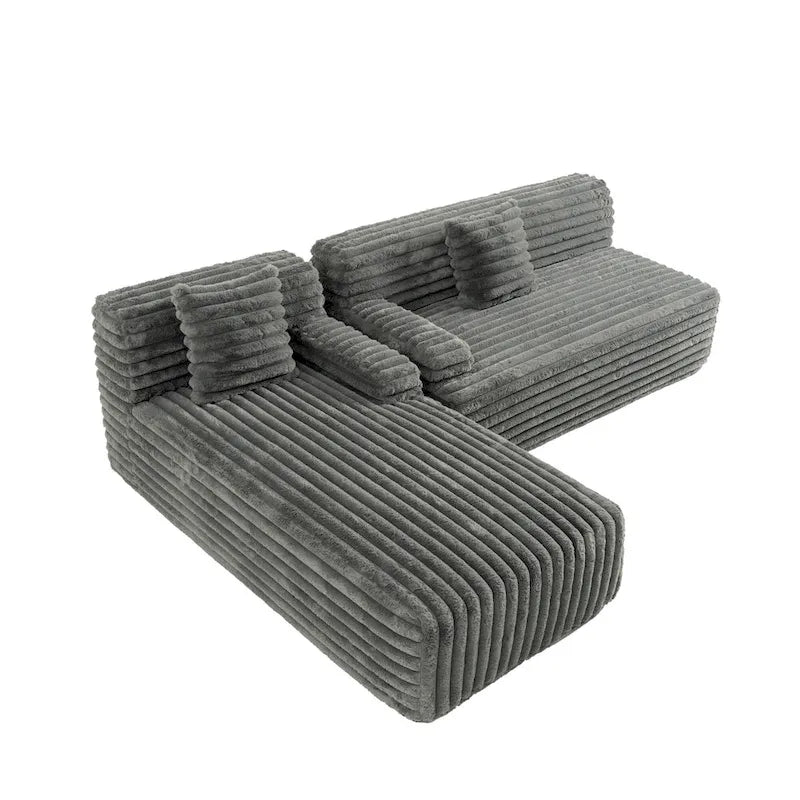Cloud-Ecksofa, modernes Polstersofa mit 2 Zierkissen, frei kombinierbares Sofa, modulares Ecksofa in L-Form