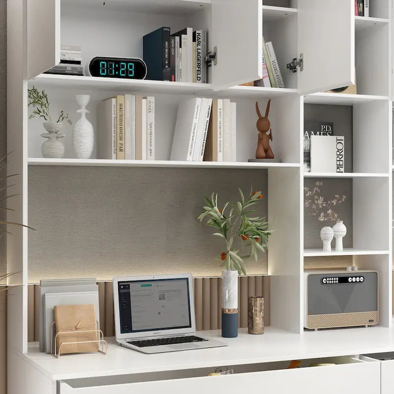 Bureau moderne spacieux blanc pour deux personnes, pour le jeu et le travail