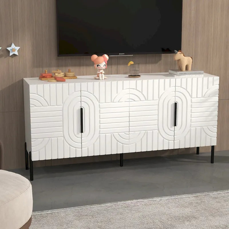 Chic Elegance witte tv-kast van 63 inch - geschikt voor tv's tot 65 inch - 63 inch breed