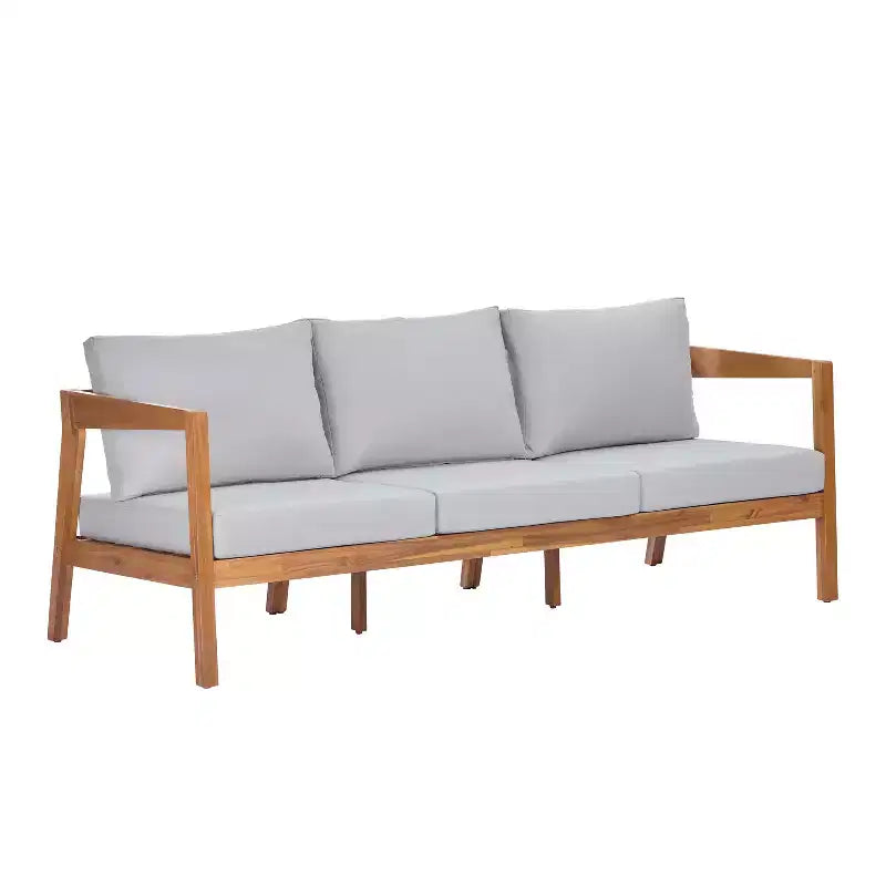 Ensemble de salon de jardin 4/5 pièces en bois d’acacia ModernLuxe, salon d’extérieur avec table basse pour porche/jardin/balcon