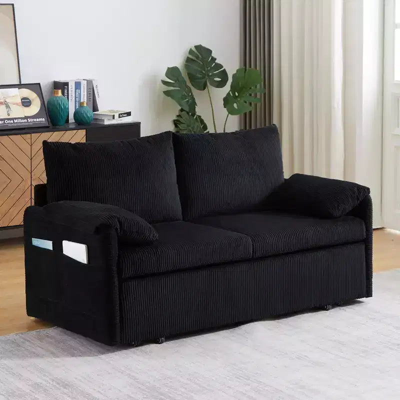 Divano letto in velluto a coste da 64.5, convertibile 3 in 1 con letto estraibile