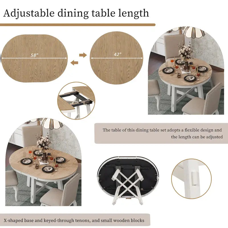 Tavolo da pranzo rotondo allungabile stile rustico TREXM, in legno, con prolunga da 16
