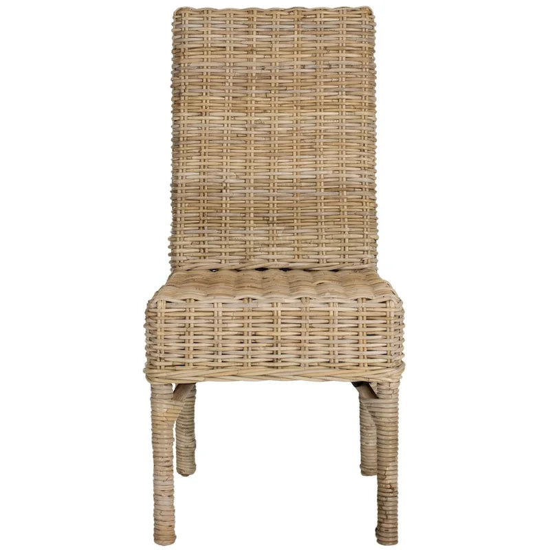 SAFAVIEH Karyl Esszimmerstuhl aus unbehandeltem Natur-Rattan (2er-Set) - 18.5 x 18.5 x 38.1 - 19Wx19Dx38H