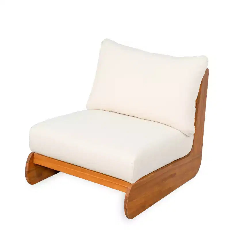 Christopher Knight Home Tavriel moderne Sitzgruppe im Mid-Century-Stil für die Terrasse aus Akazienholz mit 5 Sitzplätzen und dicken Kissen, Tisch nicht enthalten