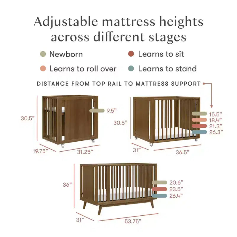 Lettino trasformabile Babyletto Palma 8-in-1 per tutte le fasi, con kit per culla e letto per bambini
